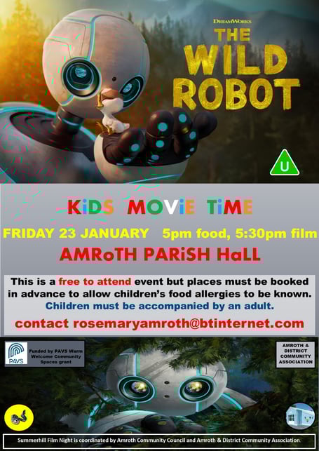 Poster Summerhill Film Night - The Wild Robot