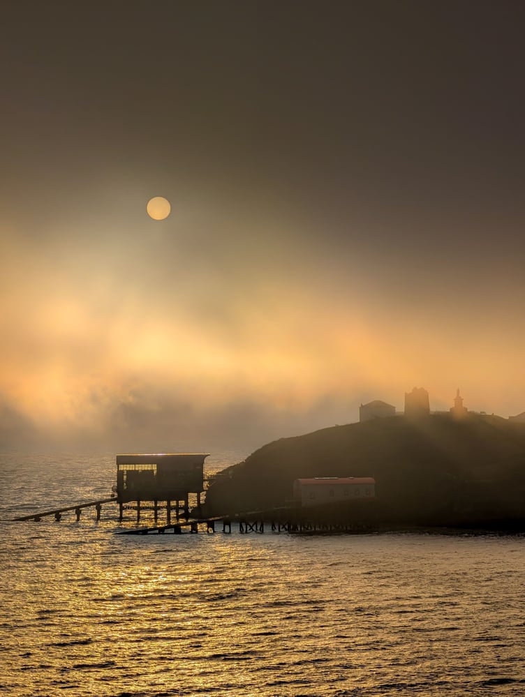 Misty sun at Tenby