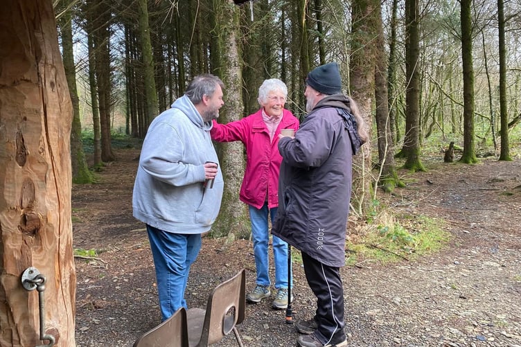 Wellbeing gathering at South Scolton Woods Roundhouse
