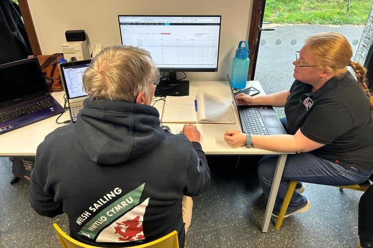 Huw Pearce supporting a Welsh Sailing event