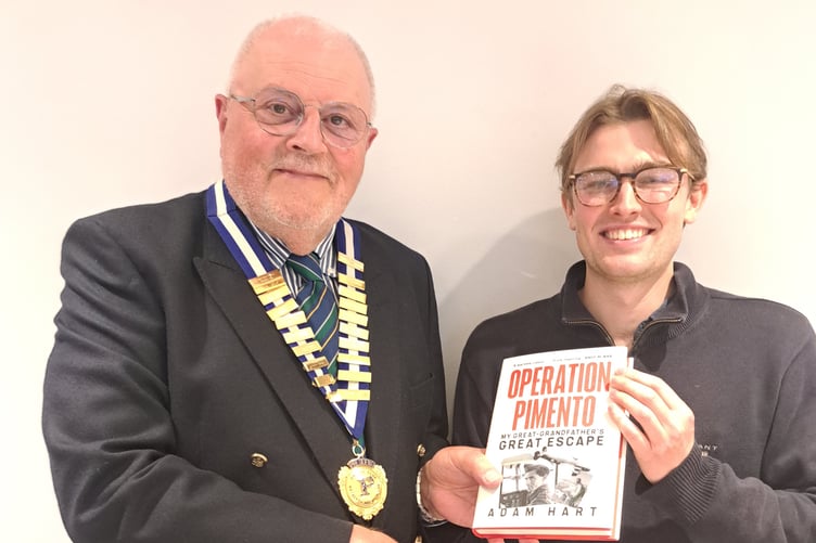 Author Adam Hart (right) with Narberth and District Probus president David Thomas
