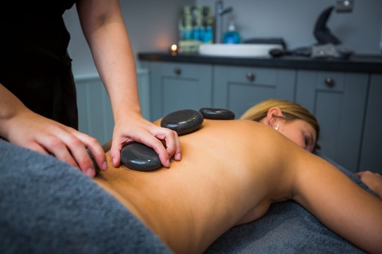 Hot Stone Massage in Wolfscastle Country Hotel & Spa Therapy Room