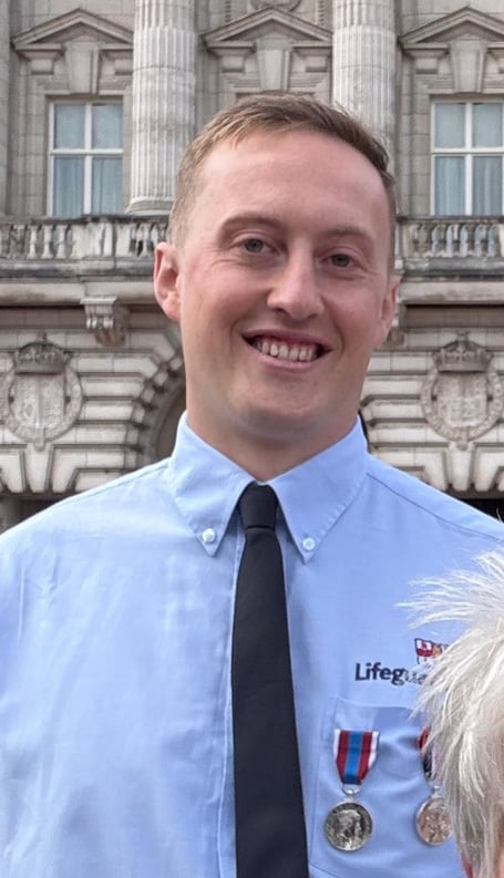Pembrokeshire Lifeguard Matty Mcleod was one of four RNLI representatives visiting Buckingham Palace