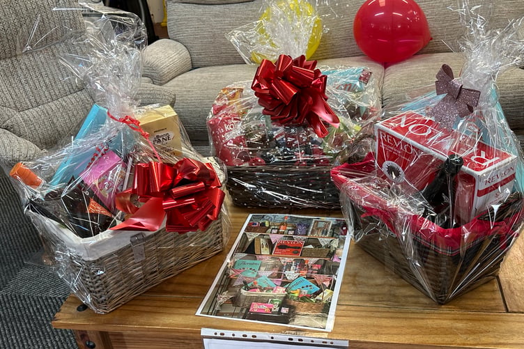 Raffle prizes at the Grand Opening of the bigger, better Paul Sartori Store in Pembroke Dock