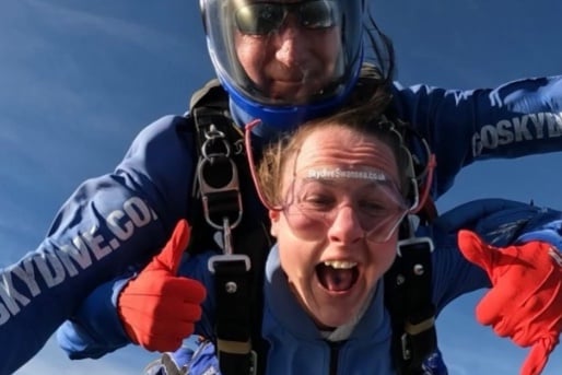 GoSkydive Swansea - image on Tina Foster’s JustGiving page