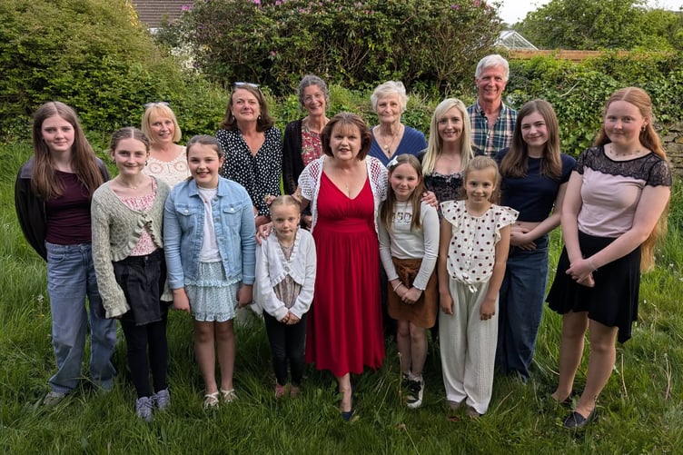 Haverfordwest music teacher Clare Harrison (centre) with her fellow performers