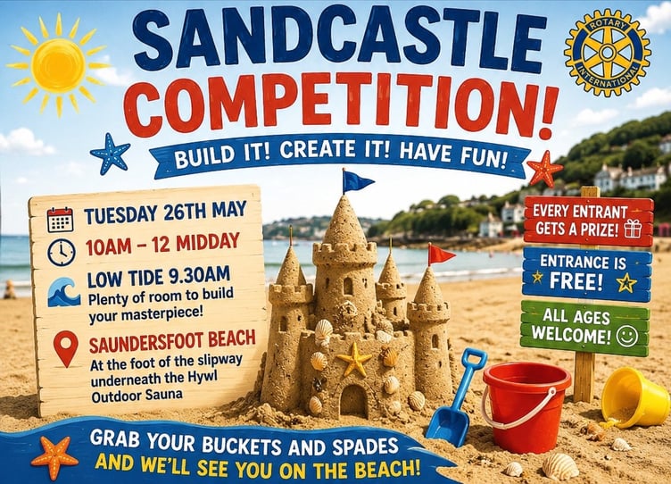 Saundersfoot Sandcastle Competition poster