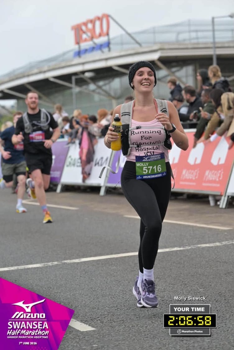 Molly took part in her first half marathon - Swansea’s biggest ever on Sunday June 7.