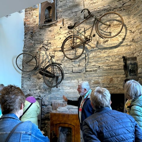 Kilgetty WI touring Cardigan Castle with guide Kevin