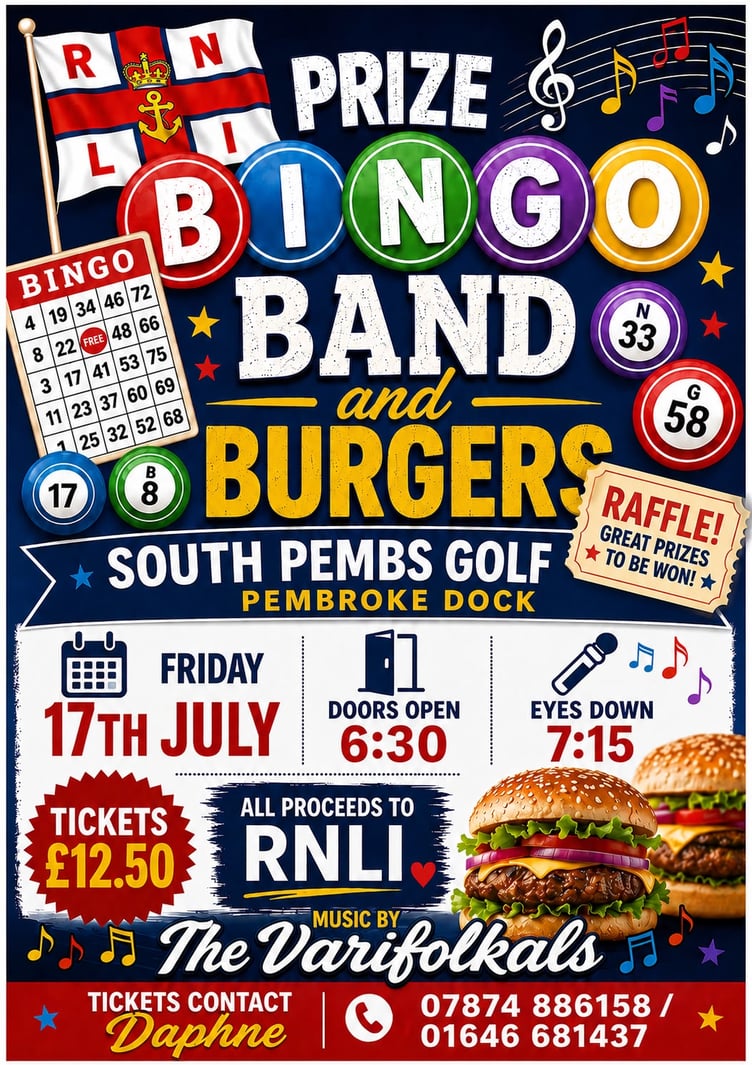 RNLI Prize Bingo Band and Burgers