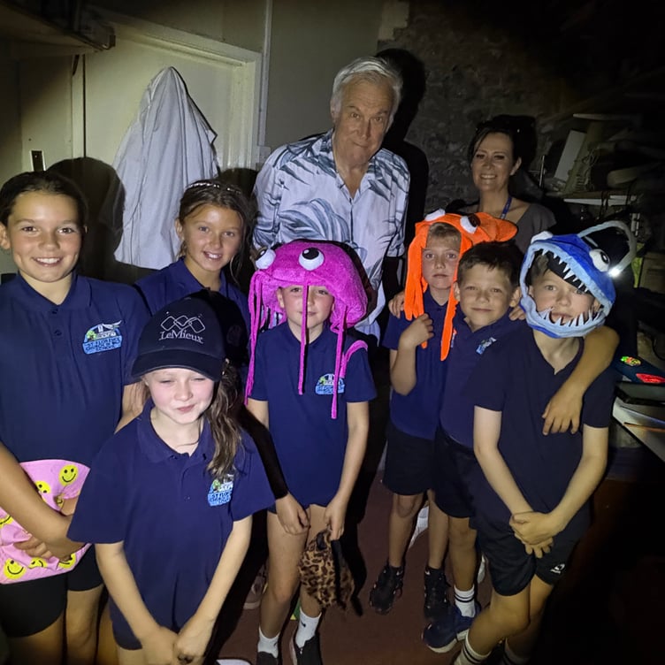 St Florence in the dark lab with Prof Tony Campbell CBE Welston Challenge