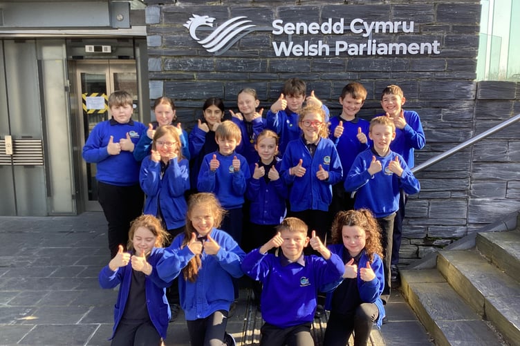 Ysgol Glannau Gwaun celebrates prestigious Gold Active Travel award