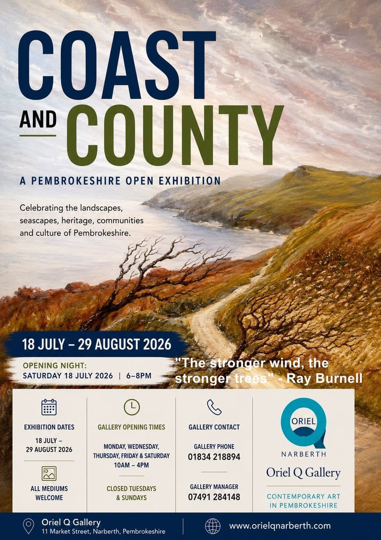 Oriel Q Coast and County Exhibition poster